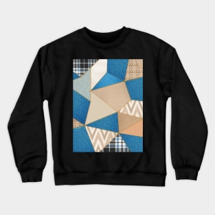 Denim Patchwork Design Crewneck Sweatshirt